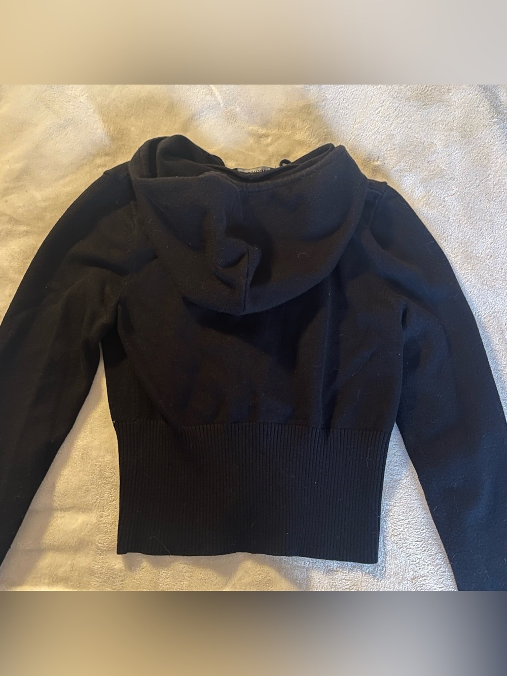 Forever 21 Black Hooded Zip Sweater - Picture 2 of 4